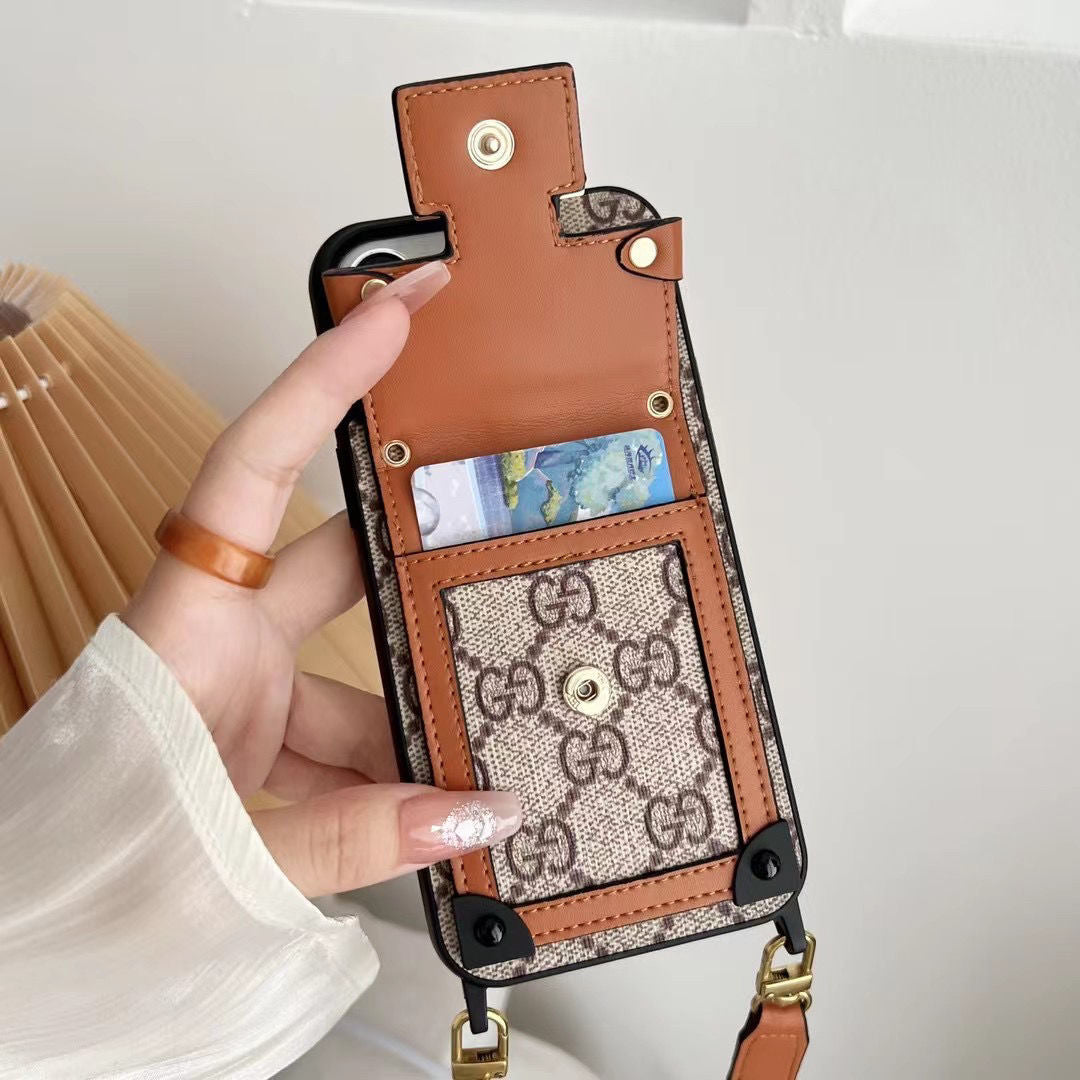 Vintage Crossbody Strap Card Holder Case