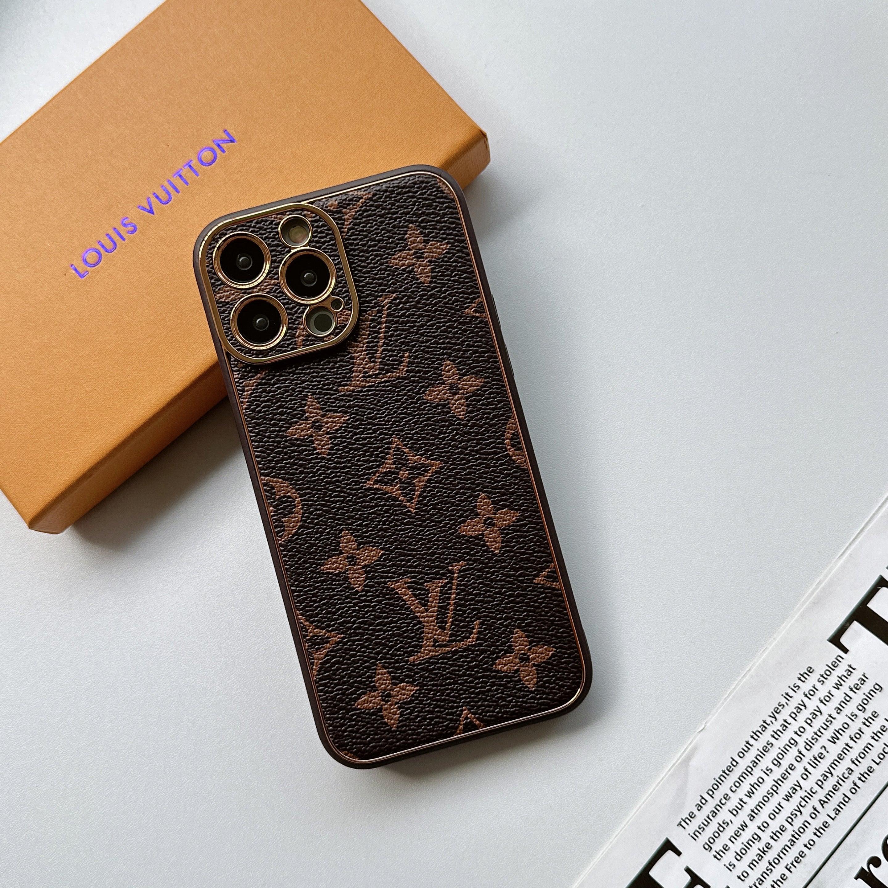 Electroplating Full Cover Leather Embossed Case