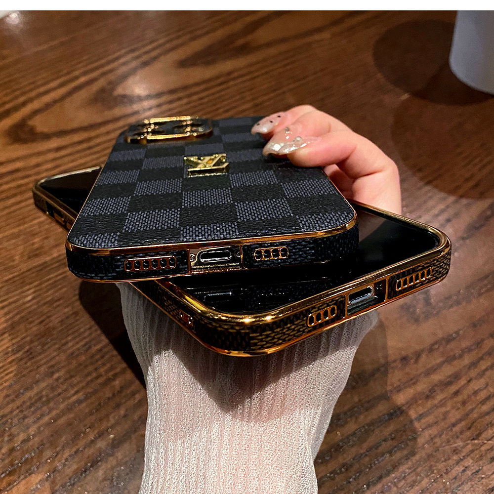 Vintage Plaid Leather Case