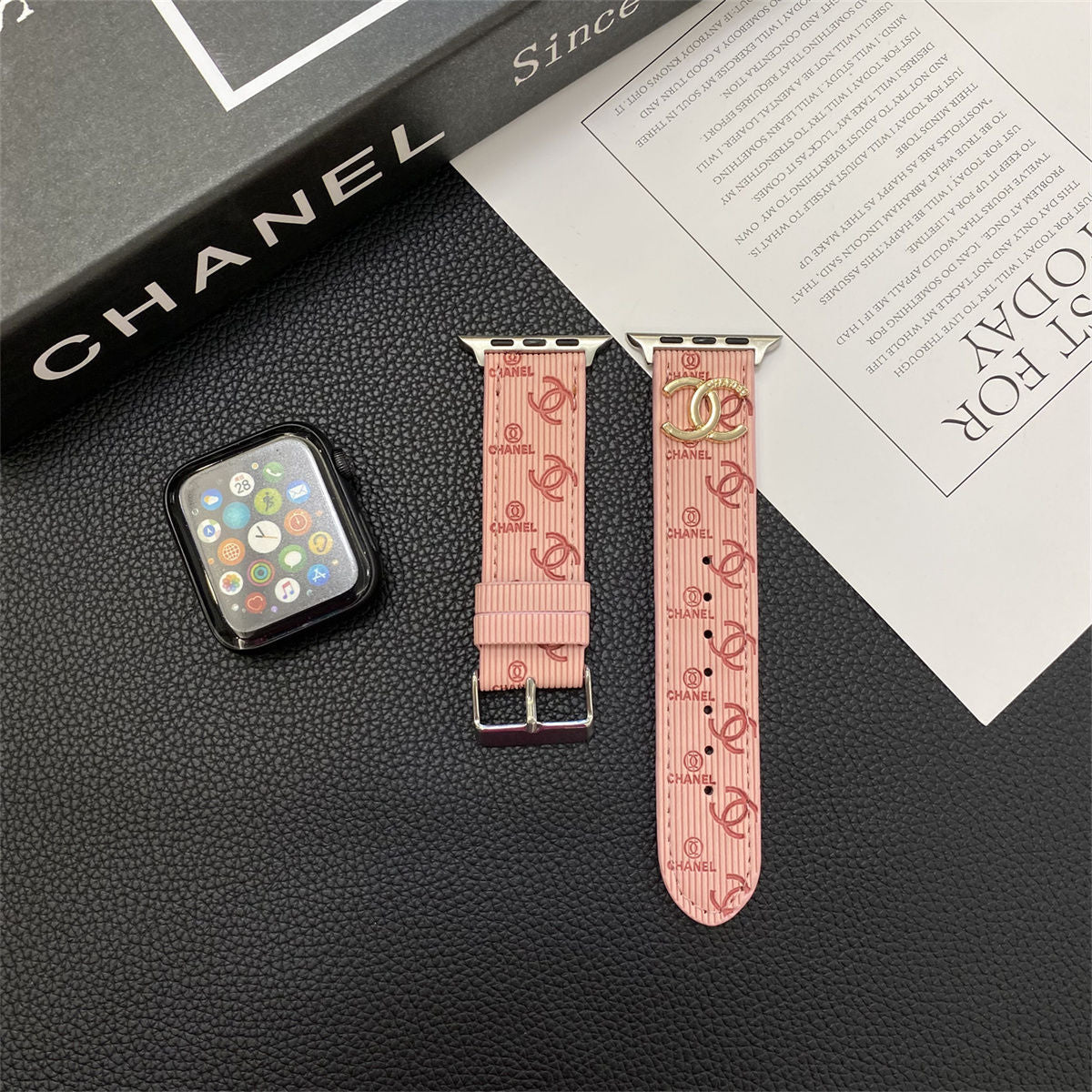 Embossed Metal Logo Apple Watch Band