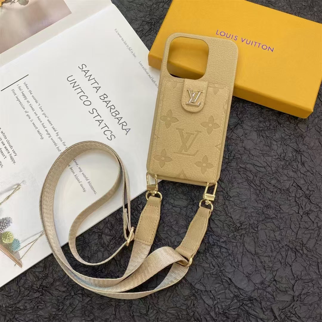 Multicolor Leather Card Holder Crossbody Case