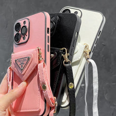 Triangle Logo Card Holder Crossbody Case