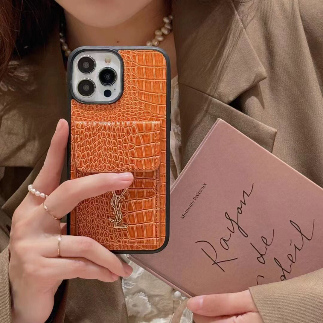 Crocodile Pattern Leather Card Case