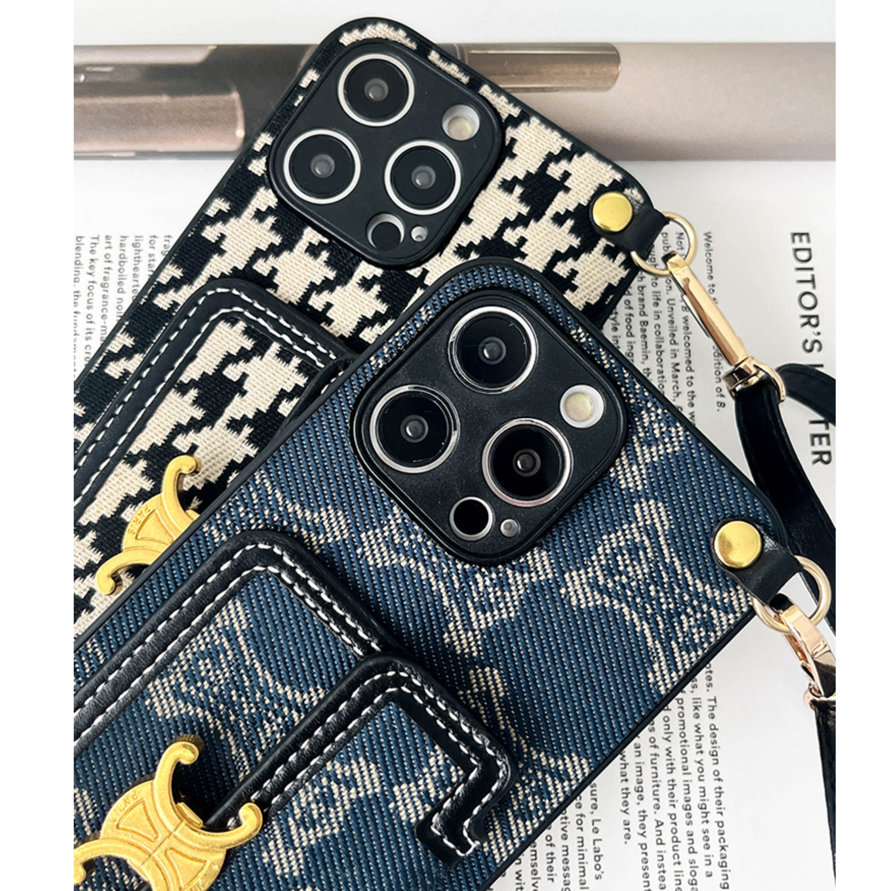 Luxury Arc de Triomphe Golden Logo Crossbody Case