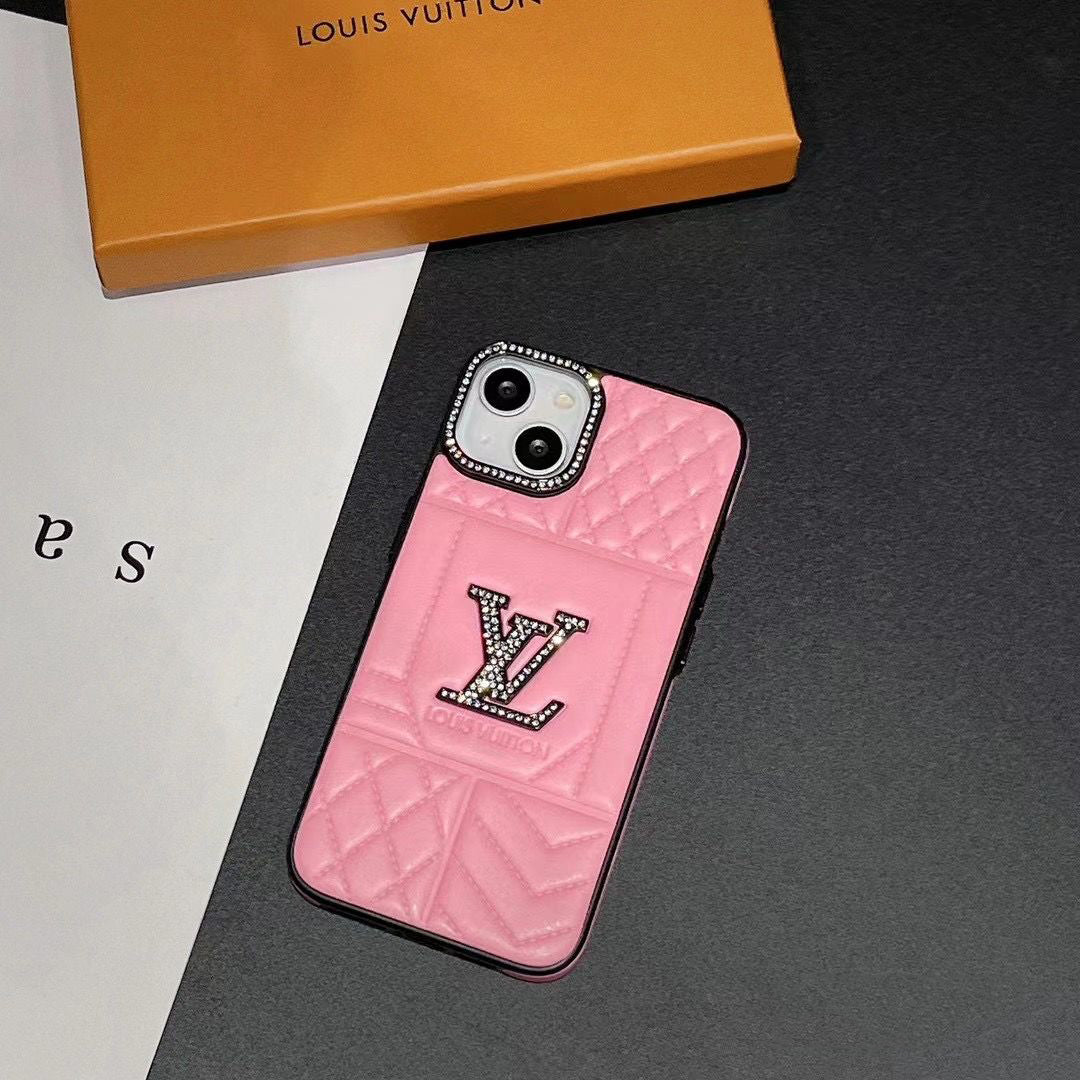 3D Diamond Quilted Leather Case