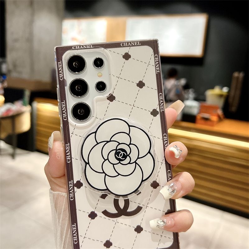 Fashion Camellia Magnetic Bracket Samsung Case