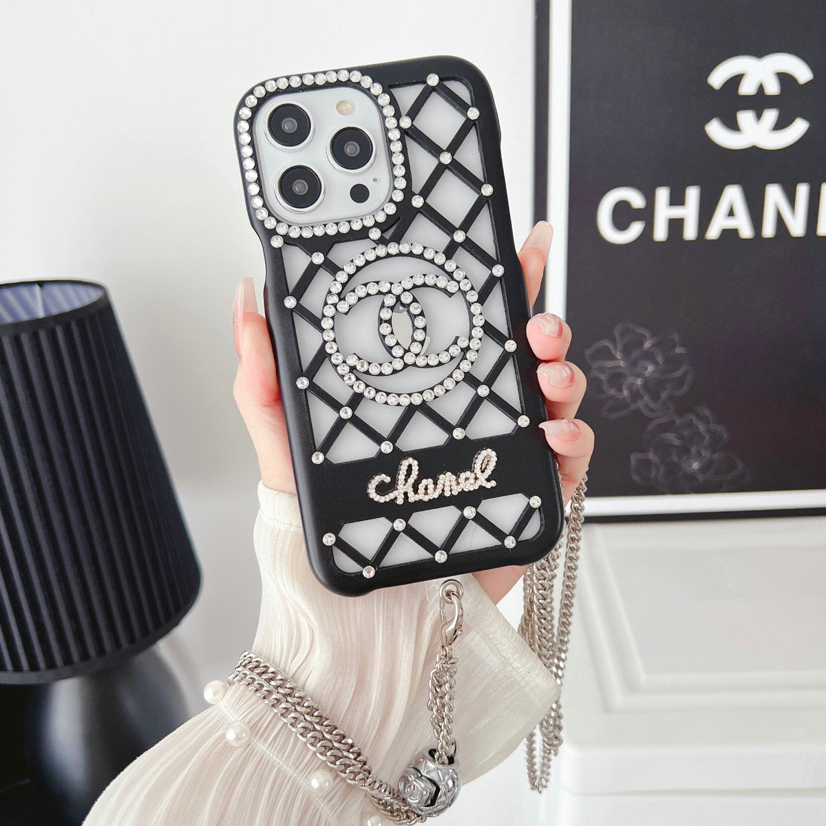Luxury Hollow Diamond Crossbody Case
