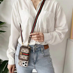 Vintage Embossed Wallet Lanyard Case