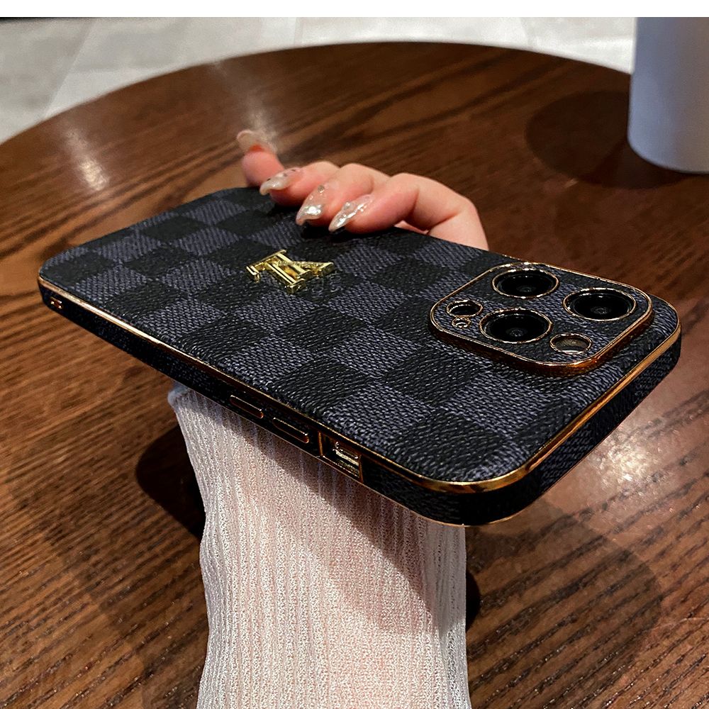 Vintage Plaid Leather Case
