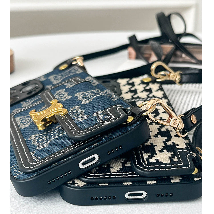 Luxury Arc de Triomphe Golden Logo Crossbody Case