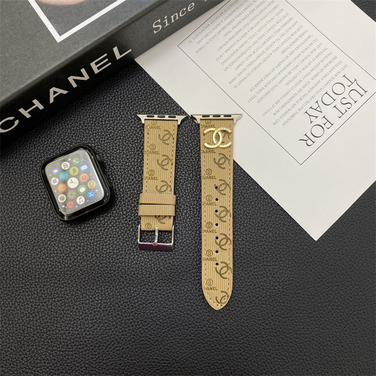 Embossed Metal Logo Apple Watch Band
