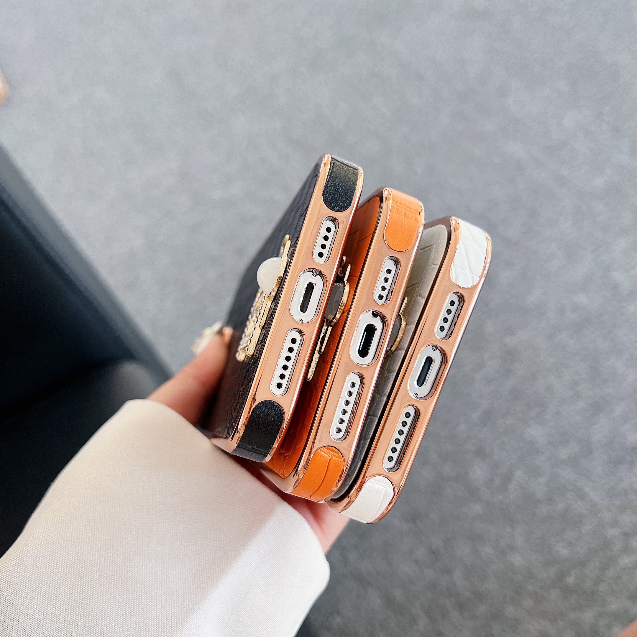 Electroplating All-inclusive Crocodile Pattern Leather Case