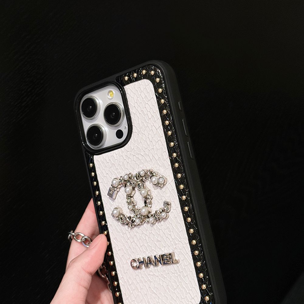 Fashionable Shining Pearl Logo Chain Case