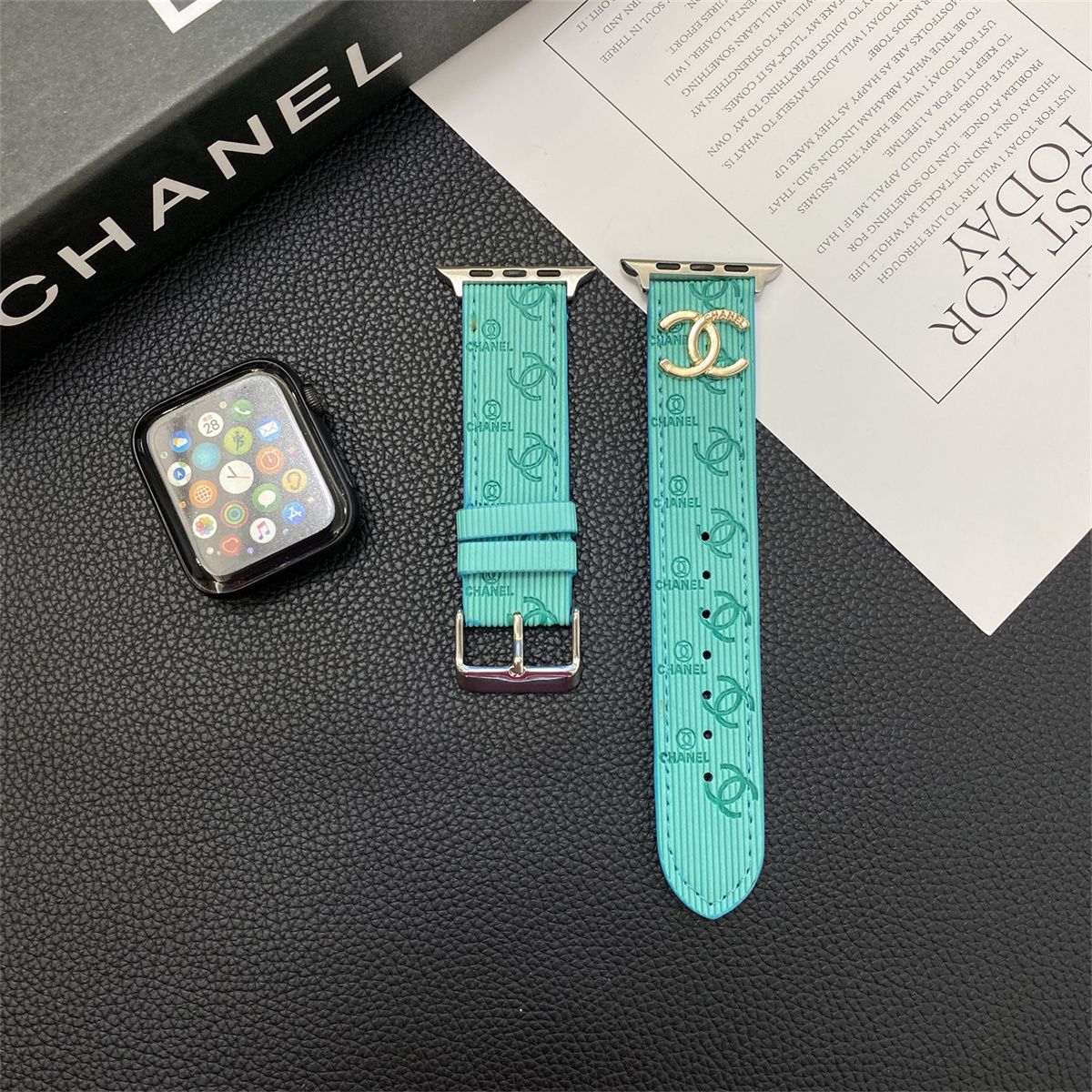Embossed Metal Logo Apple Watch Band