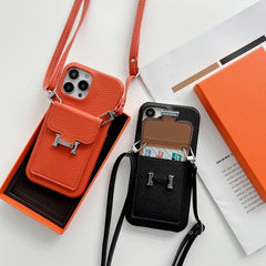 High-end Leather Crossbody Card Case