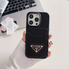 Leather Triangle Logo Card Case