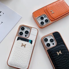 Electroplating Leather Card Holder Case
