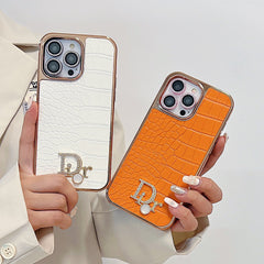 Electroplating All-inclusive Crocodile Pattern Leather Case