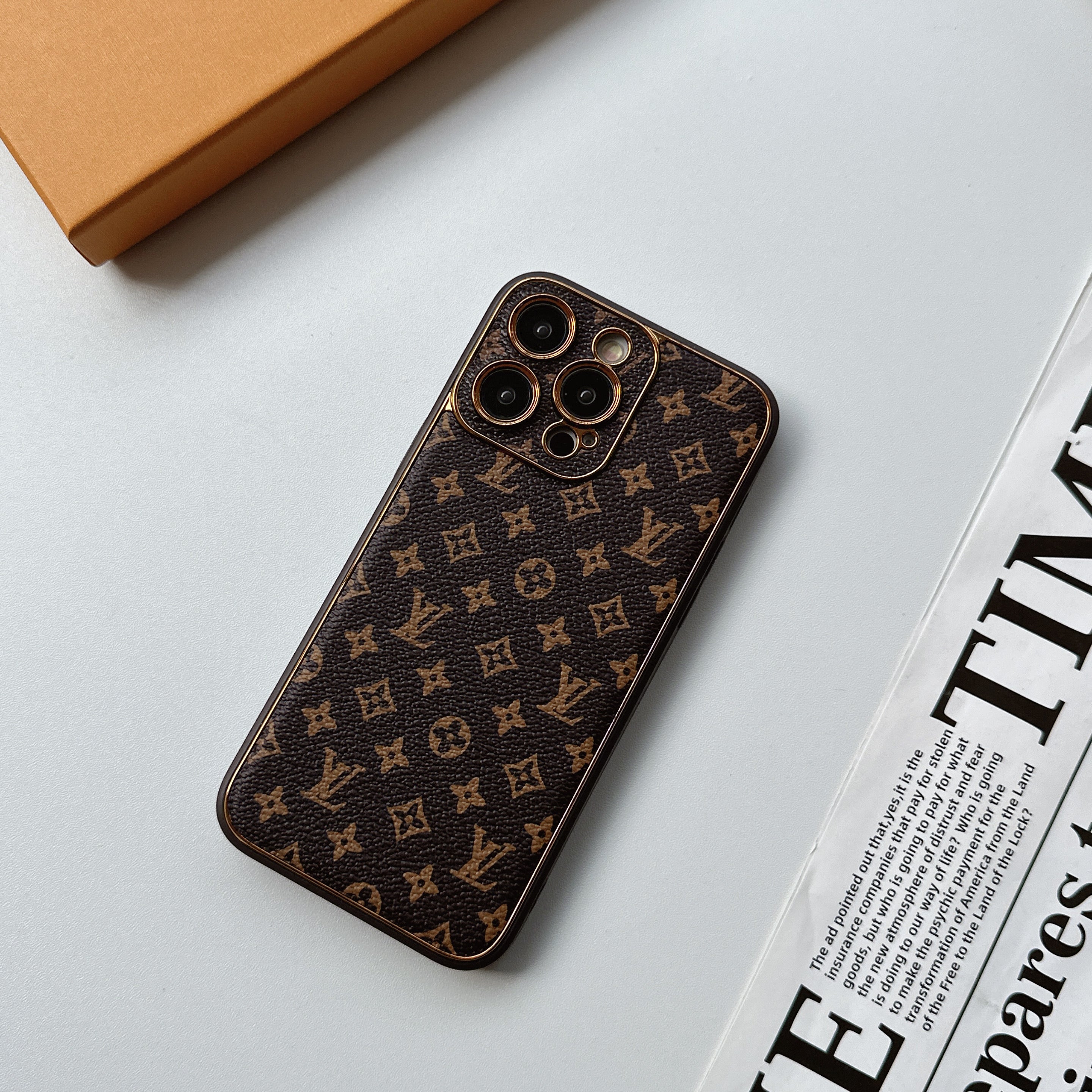 Electroplating Full Cover Leather Embossed Case