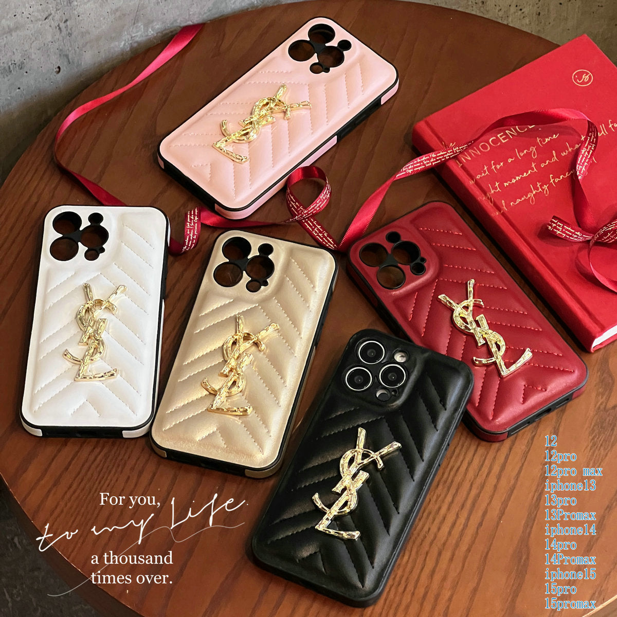 Sparkling Luxury Logo Leather Case