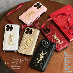 Sparkling Luxury Logo Leather Case