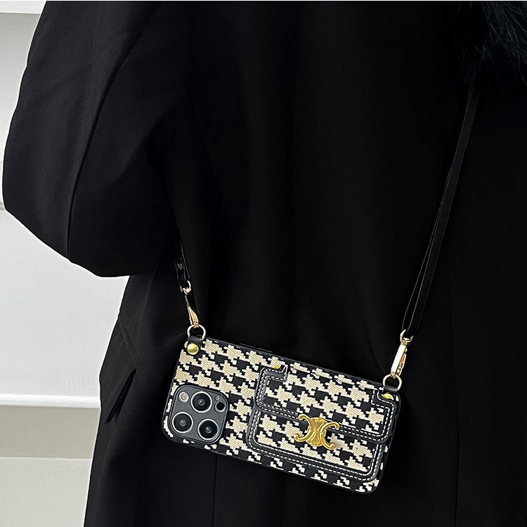 Luxury Arc de Triomphe Golden Logo Crossbody Case