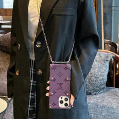 Embossed Silicone Chain Crossbody Case