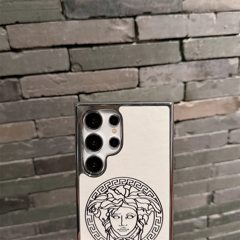 Electroplating Medusa Pattern Leather Samsung Case