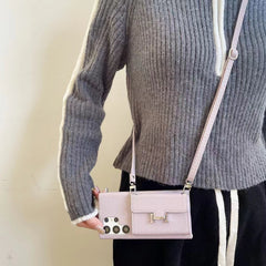 Metal H logo Leather Crossbody Samsung Case