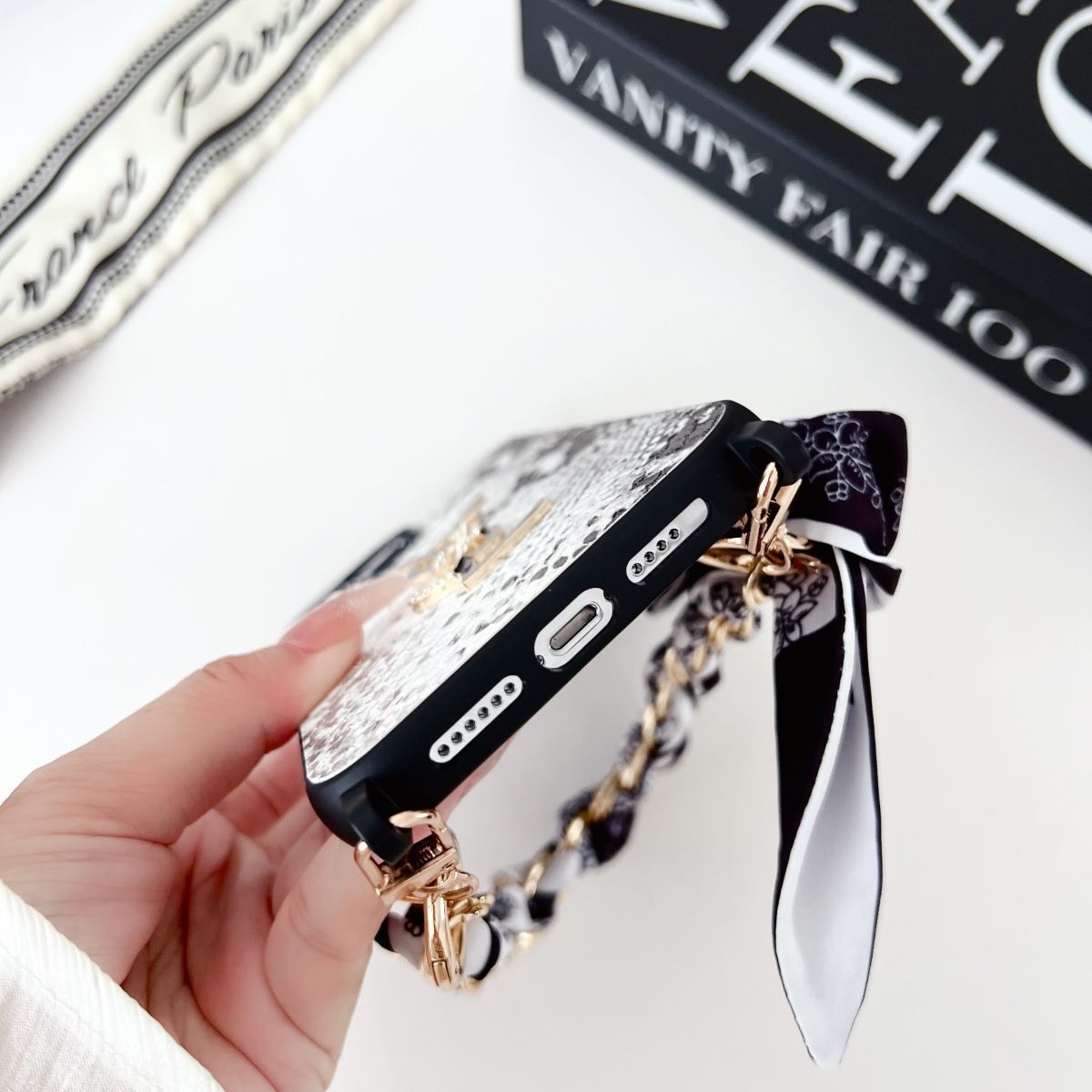 Silk Scarf Chain Snakeskin Pattern Case