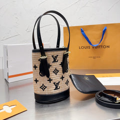 Straw Mini Bucket bag