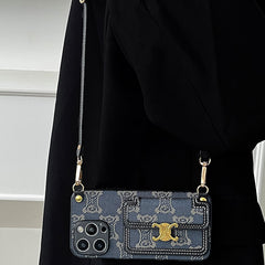 Luxury Arc de Triomphe Golden Logo Crossbody Case
