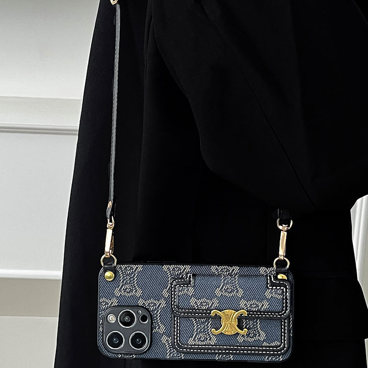 Luxury Arc de Triomphe Golden Logo Crossbody Case
