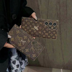 Retro Electroplating Embossed Card Holder Samsung Case