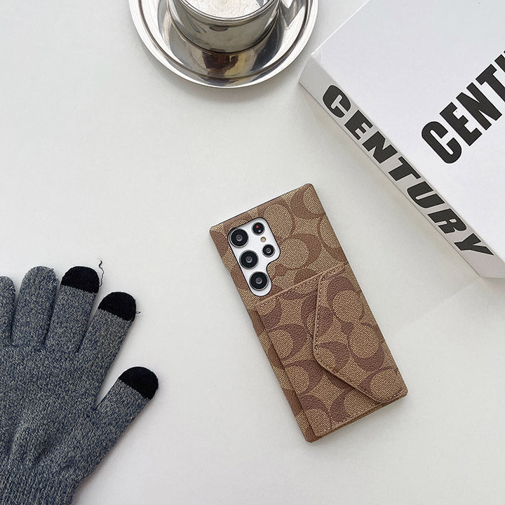 Fashionable Retro Leather Card Holder Samsung Case