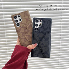 Fashionable Retro Leather Card Holder Samsung Case