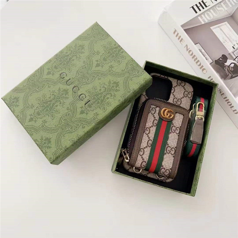 Vintage Embossed Wallet Lanyard Case
