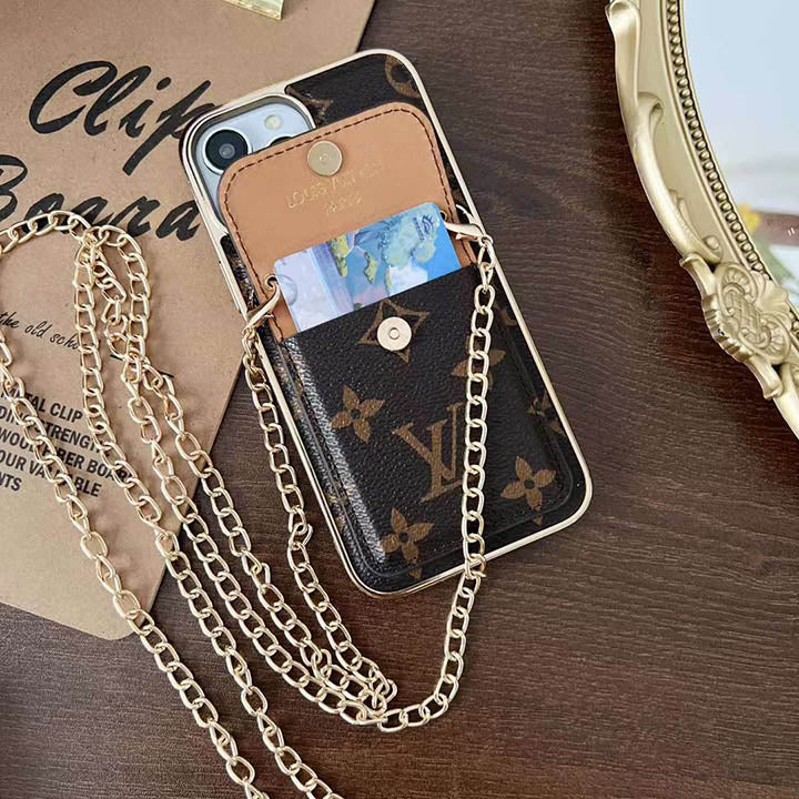 Retro Embossed Leather Chain Case