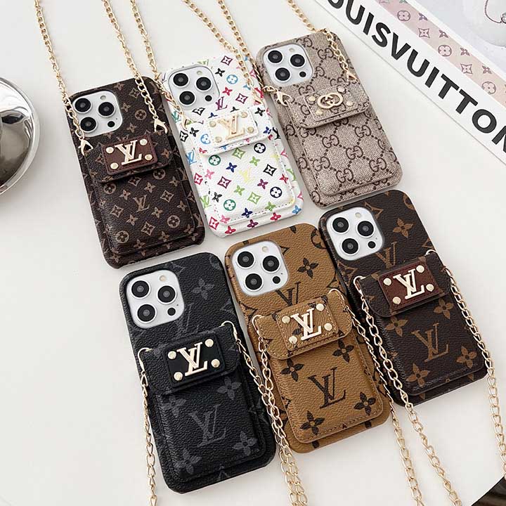 Monogram Embossed Leather Chain Case