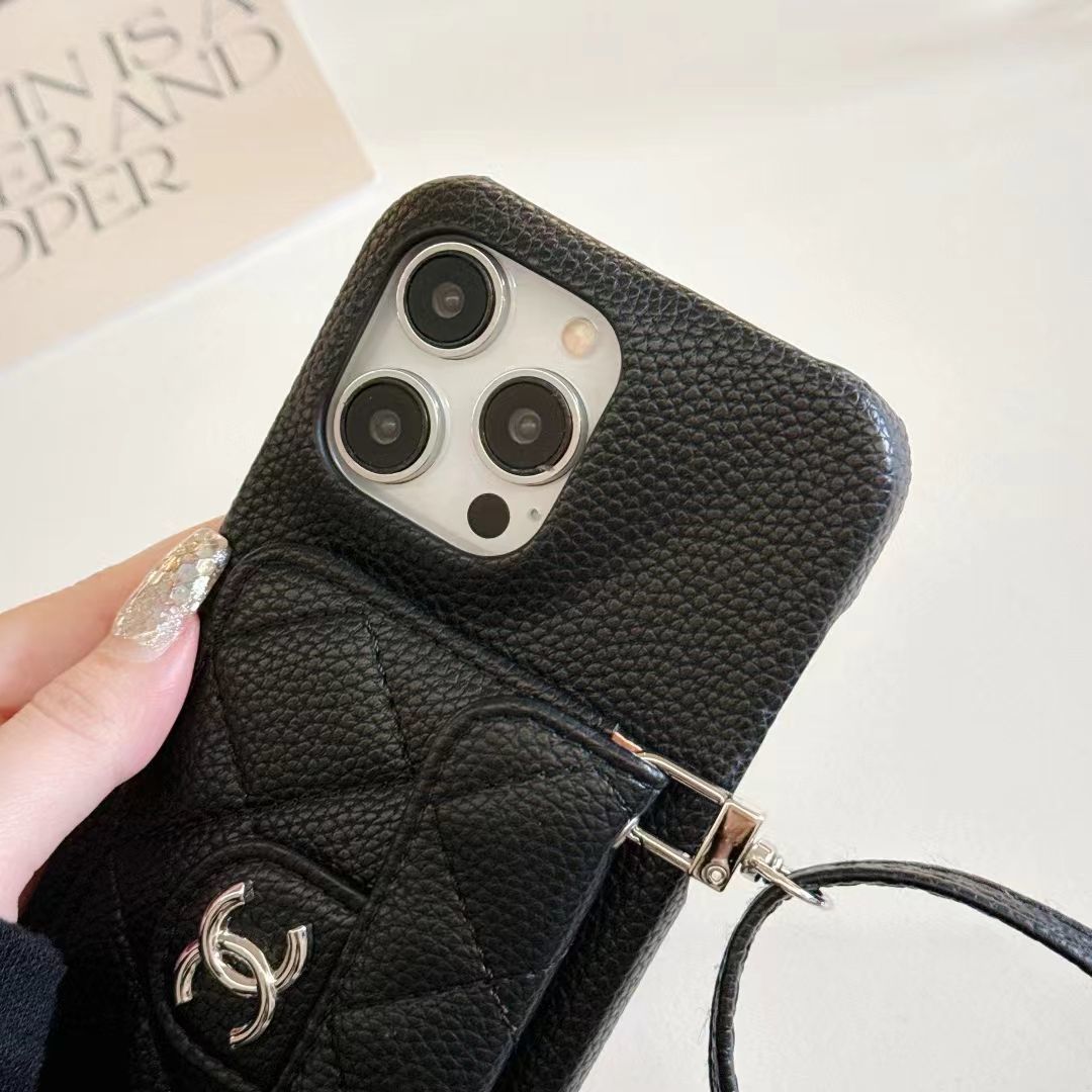 Classic Leather Card Holder Lanyard Case