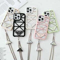 Hollow Out Triangle Logo Chain Case