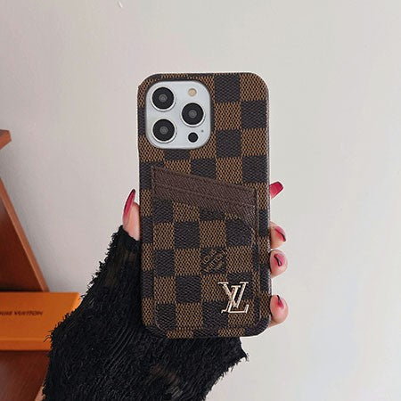 Metal Logo Leather Card Holder Case