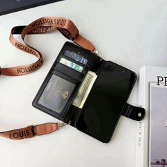 Luxury Leather Wallet Lanyard Case