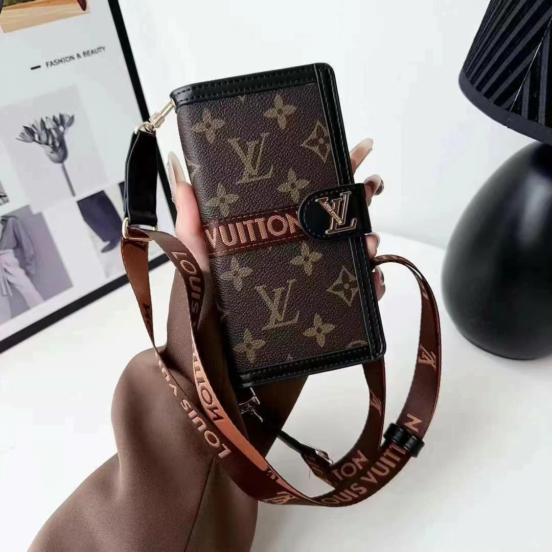Luxury Leather Wallet Lanyard Case