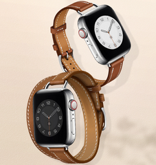 Linen Blue Double Tour Italian Leather Strap