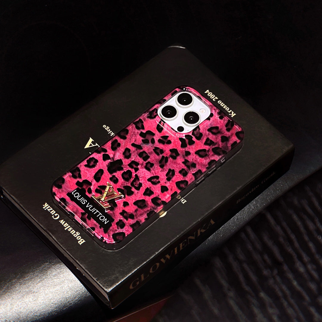Luxury Leopard Print Pink Case