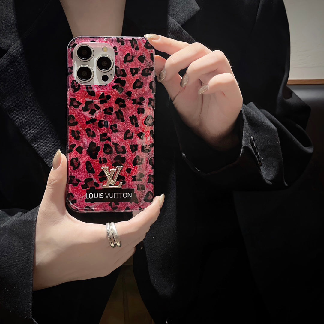Luxury Leopard Print Pink Case