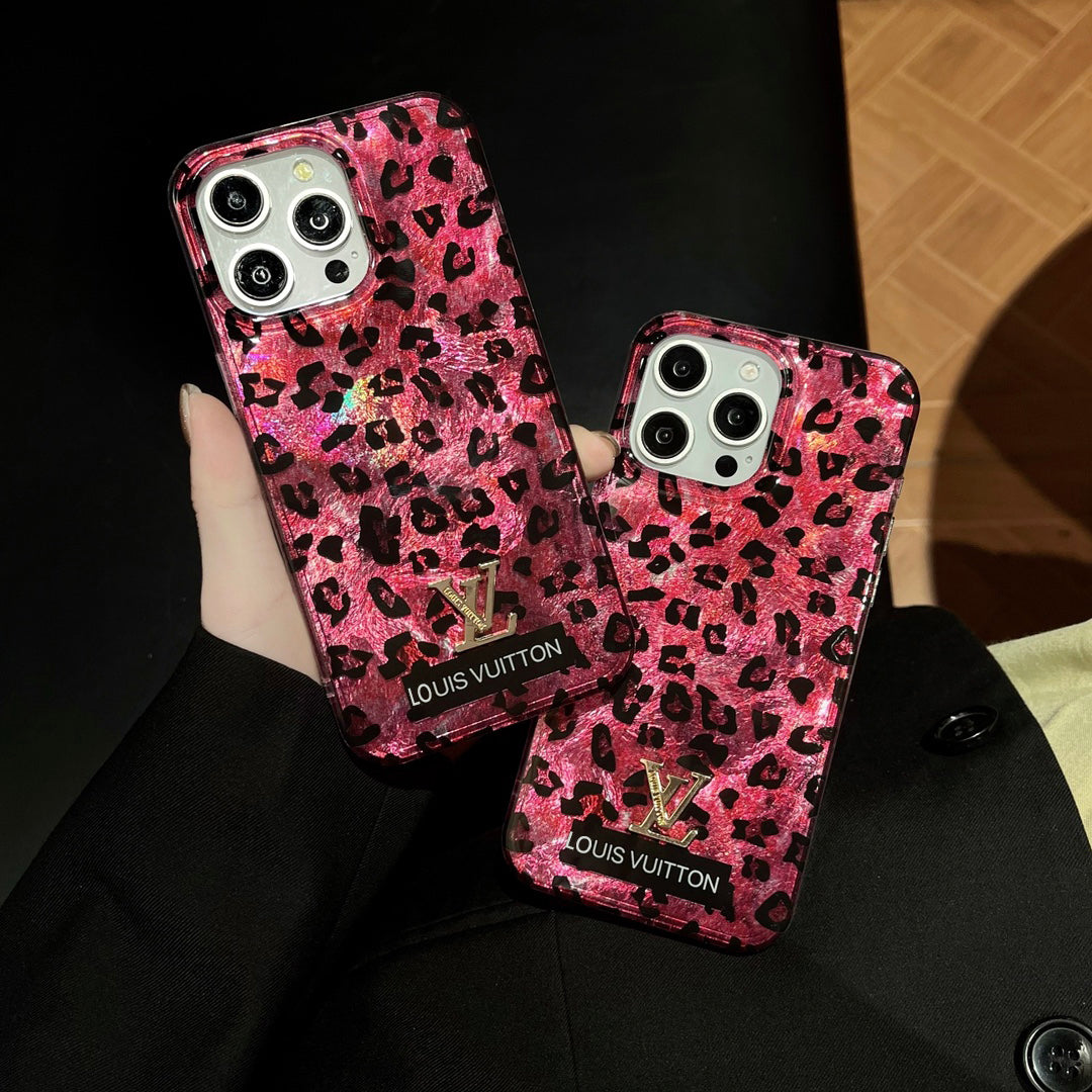 Luxury Leopard Print Pink Case