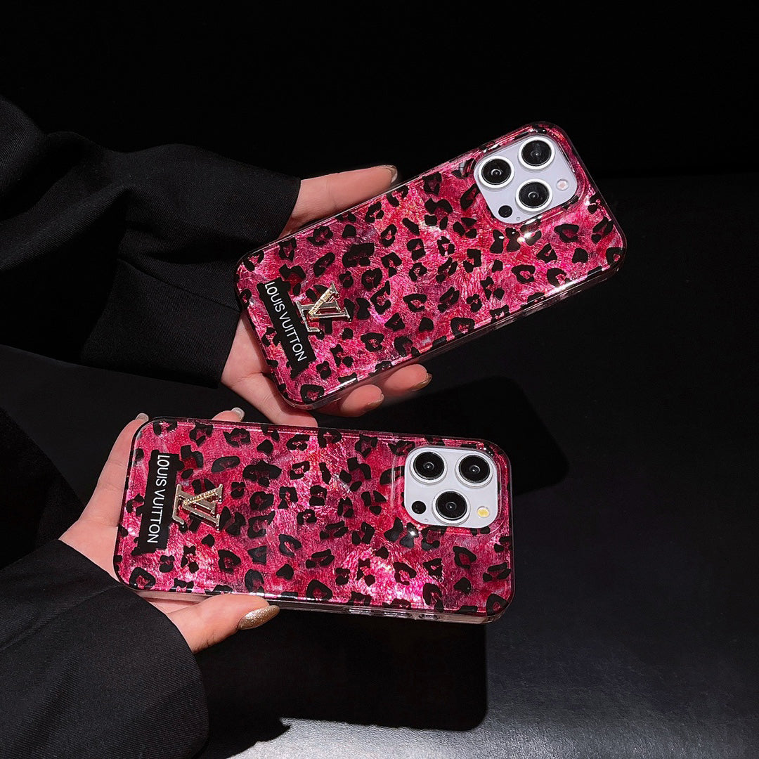 Luxury Leopard Print Pink Case