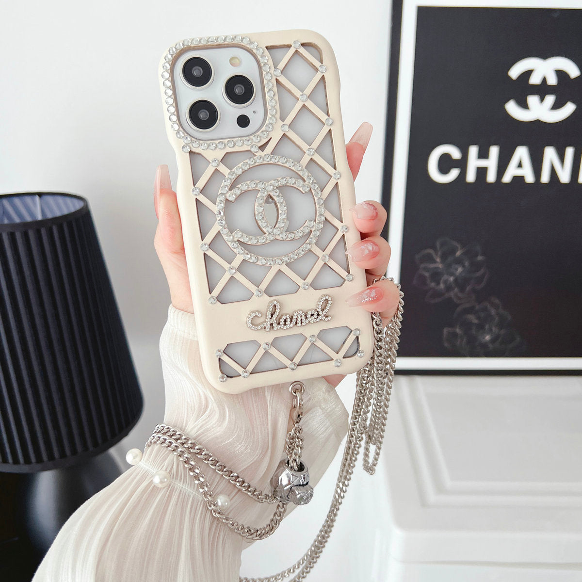 Luxury Hollow Diamond Crossbody Case